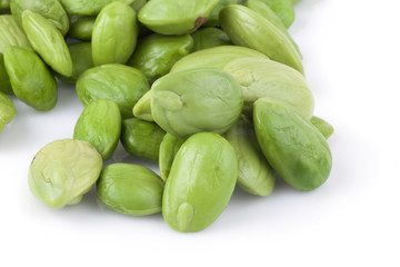 Petai, Bitter Beans isolated on a white background.