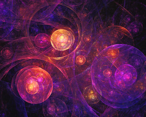 abstract space colorful background with bubbles