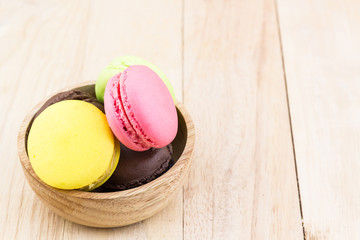 Sweet and colourful french macaron.