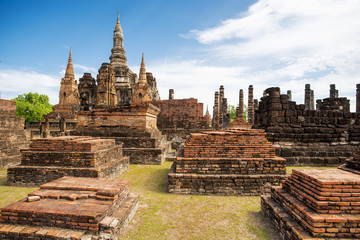 Fototapeta premium Sukhothai historical park, Mahathat Temple ,Thailand.