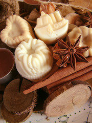 Beautiful spa composition with handmade soaps