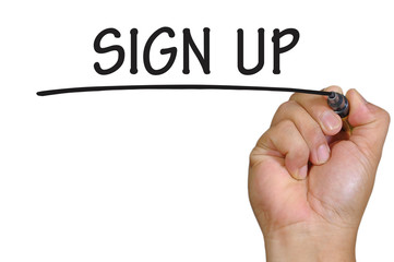 hand writing sign up - 87192594