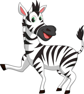 cute zebra caroon waving hand