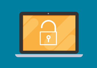 flat laptop notebook computer screen vector