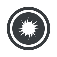 Round black starburst sign