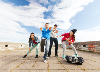 group of teenagers dancing