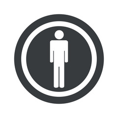 Round black man sign