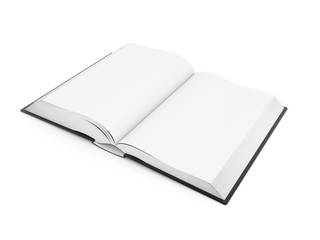 Blank open book rendered on white