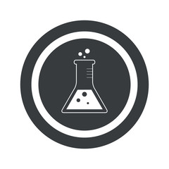 Round black conical flask sign