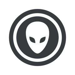 Round black alien sign