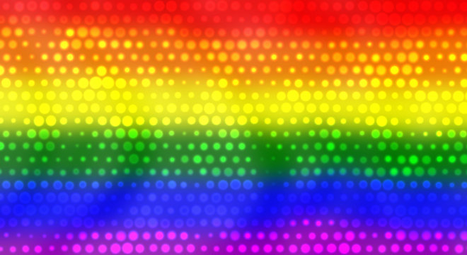 LGBT rainbow flag with bright dots