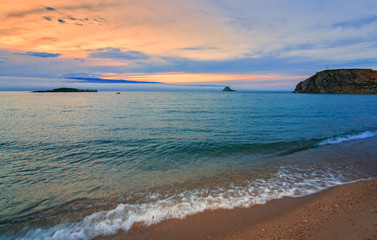 Olkhonsky landscape after sunset
