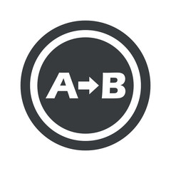 Round black A B sign
