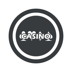 Round black casino sign