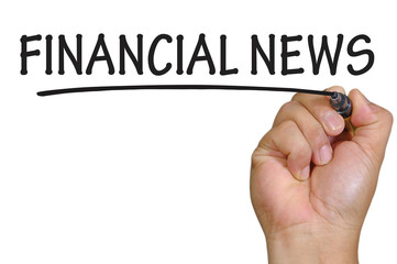 hand writing financial news