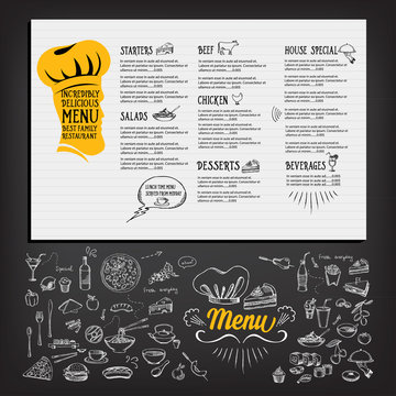 Restaurant cafe menu, template design. Food flyer.