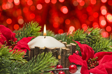 Candles in autumn winter decoration
