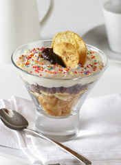 Colorful cottage cheese dessert