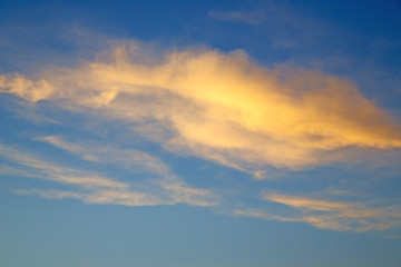 Obraz premium the sunrise in colored sky white soft clouds and background