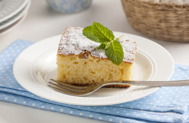 A slice of homemade cake