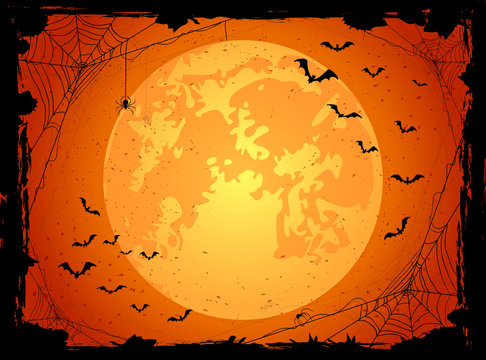 Dark Halloween background with bats