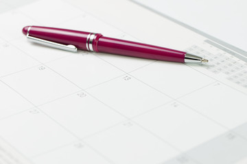 Calendar and pen