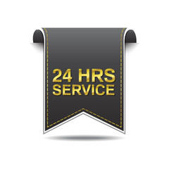 24 Hours Service golden Vector Icon Design