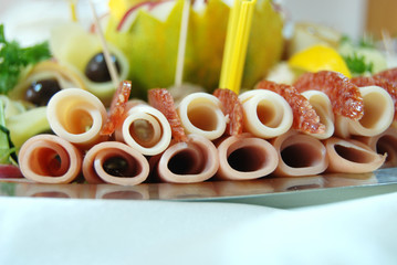 delicatessen, cold cuts, buffet,