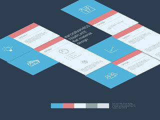 Infographics template. Menu options elements. Material design