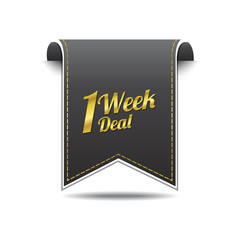 1 Week Deal golden Vector Icon Design