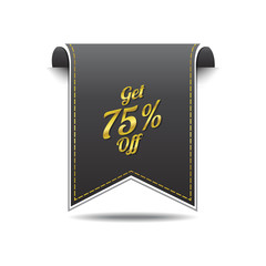 Get 75 Percent golden Vector Icon Design