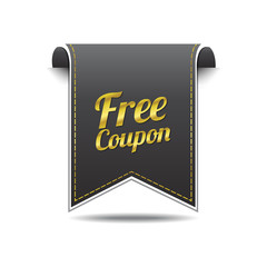 Free Coupon golden Vector Icon Design