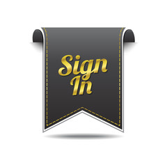 Sign In golden Vector Icon Design