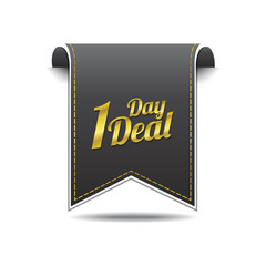 1 Day Deal golden Vector Icon Design