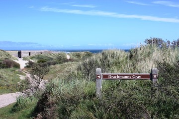 Coastline of Skagen and the German World War two bunkers, northernmost point of Denmark