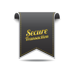 Secure Transaction golden Vector Icon Design