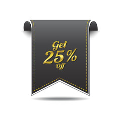 Get 25 Percent golden Vector Icon Design