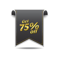 Get 75 Percent golden Vector Icon Design