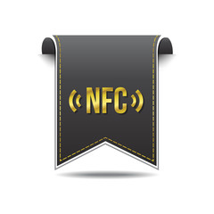 NFC Sign golden Vector Icon Design