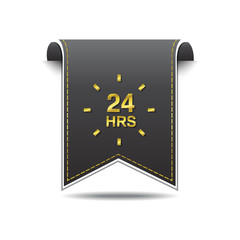 24 Hours Service golden Vector Icon Design