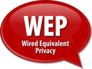 WEP acronym definition speech bubble illustration