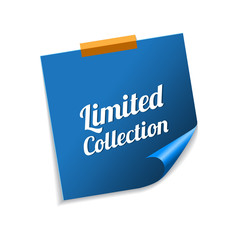 Limited Collection Blue Sticky Notes Vector Icon Design