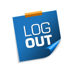 Log Out Blue Sticky Notes Vector Icon Design