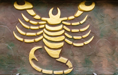 Scorpio sign of horoscope on the wall