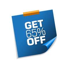 Get 65 Precent Off Blue Sticky Notes Vector Icon