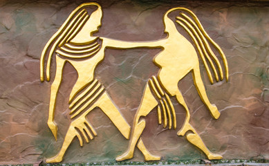 Gemini sign of horoscope on the wall