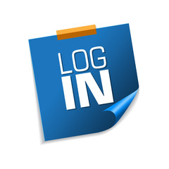 log In Blue Sticky Notes Vector Icon Design