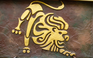 Leo sign of horoscope on the wall