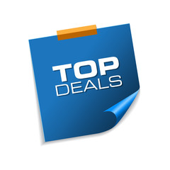 Top Deals Blue Sticky Notes Vector Icon Design