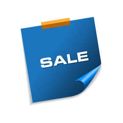 Sale Blue Sticky Notes Vector Icon Design